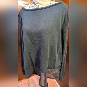 VGUC 🌟NANCY ROSE🌹PERFORMANCE WEAR🌟Lg Black Tulle Hem/Insert DANCE SWEATSHIRT